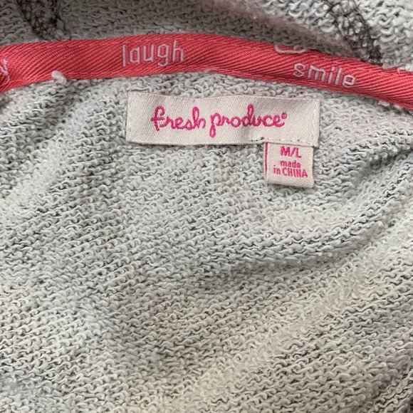 Fresh Produce Swift Front Zip Hooded Jacket With Raw Edges Size M/L Brown Coral - Picture 8 of 9